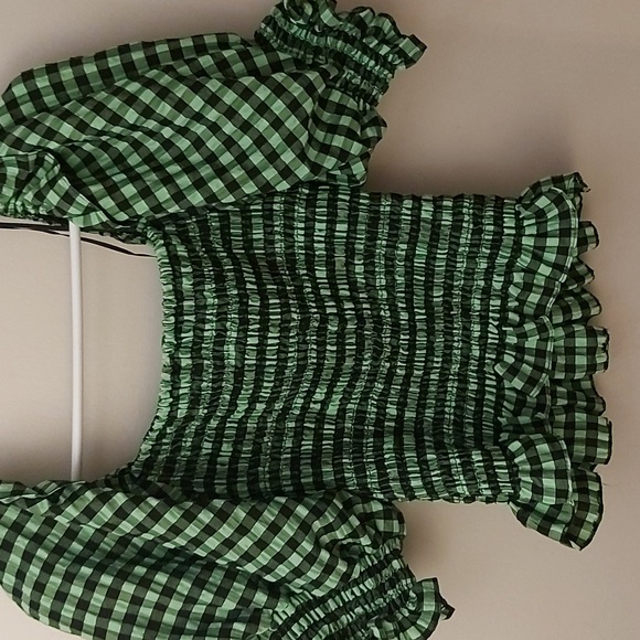 Zara Cropped Tube Top with Puffy Sleeves - Picture 7 of 9